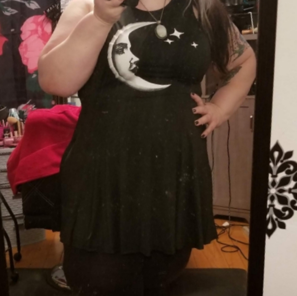 Gothic witchy moon skater dress